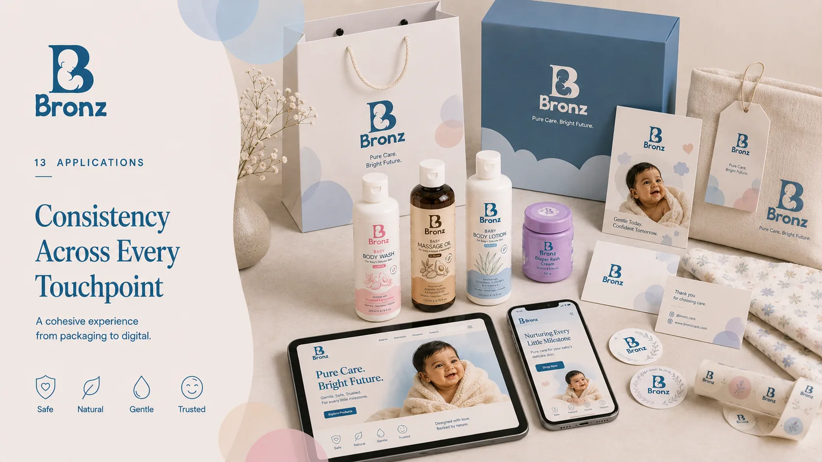 Bronz — Logo and Branding packaging & visual design mockup 13 by Raghav Chopra